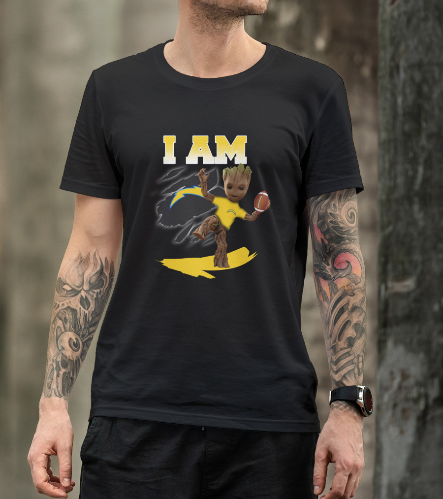 I Am Los Angeles Chargers Groot Football Fan T-Shirt