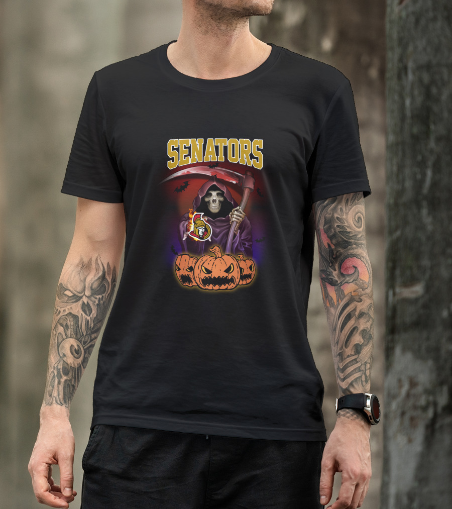 Senators Reaper Pumpkin Halloween Ottawa Senators T-Shirt