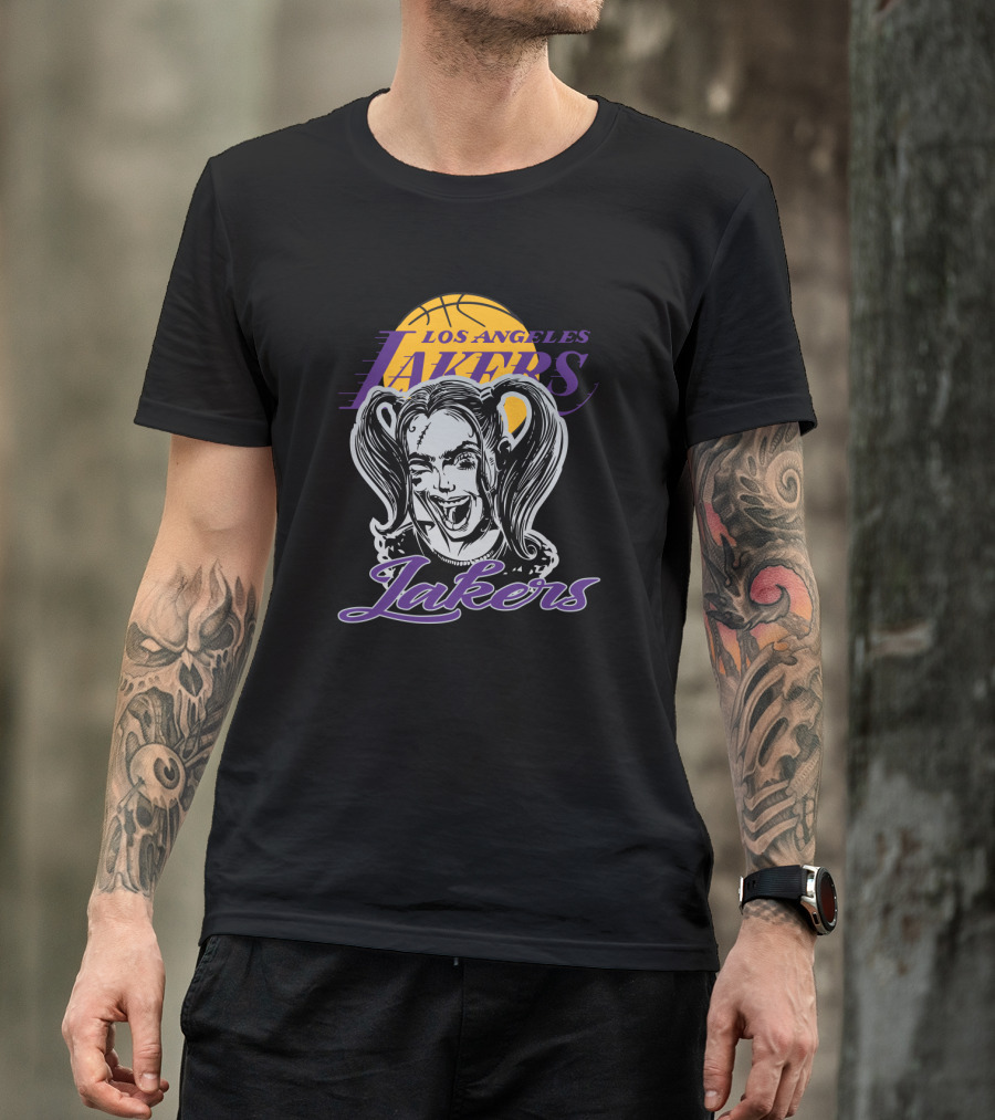 Harley Quinn Los Angeles Lakers Fan Art Collaboration T-Shirt