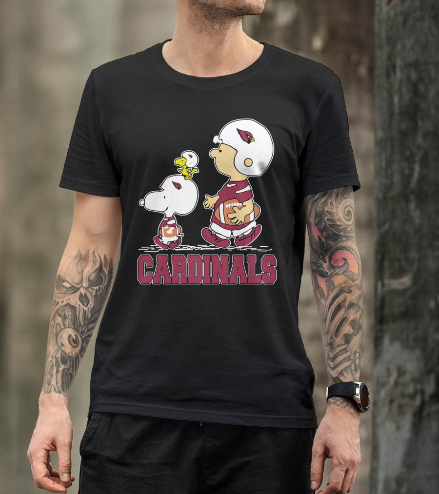 Cardinals Snoopy Fans Arizona Football Team Peanuts Characters T-Shirt