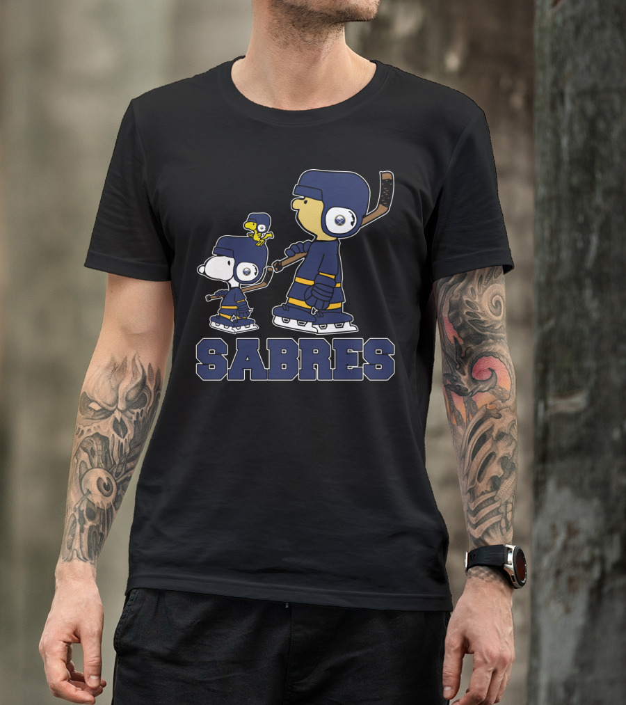 Snoopy Woodstock Buffalo Sabres Hockey Fans T-Shirt