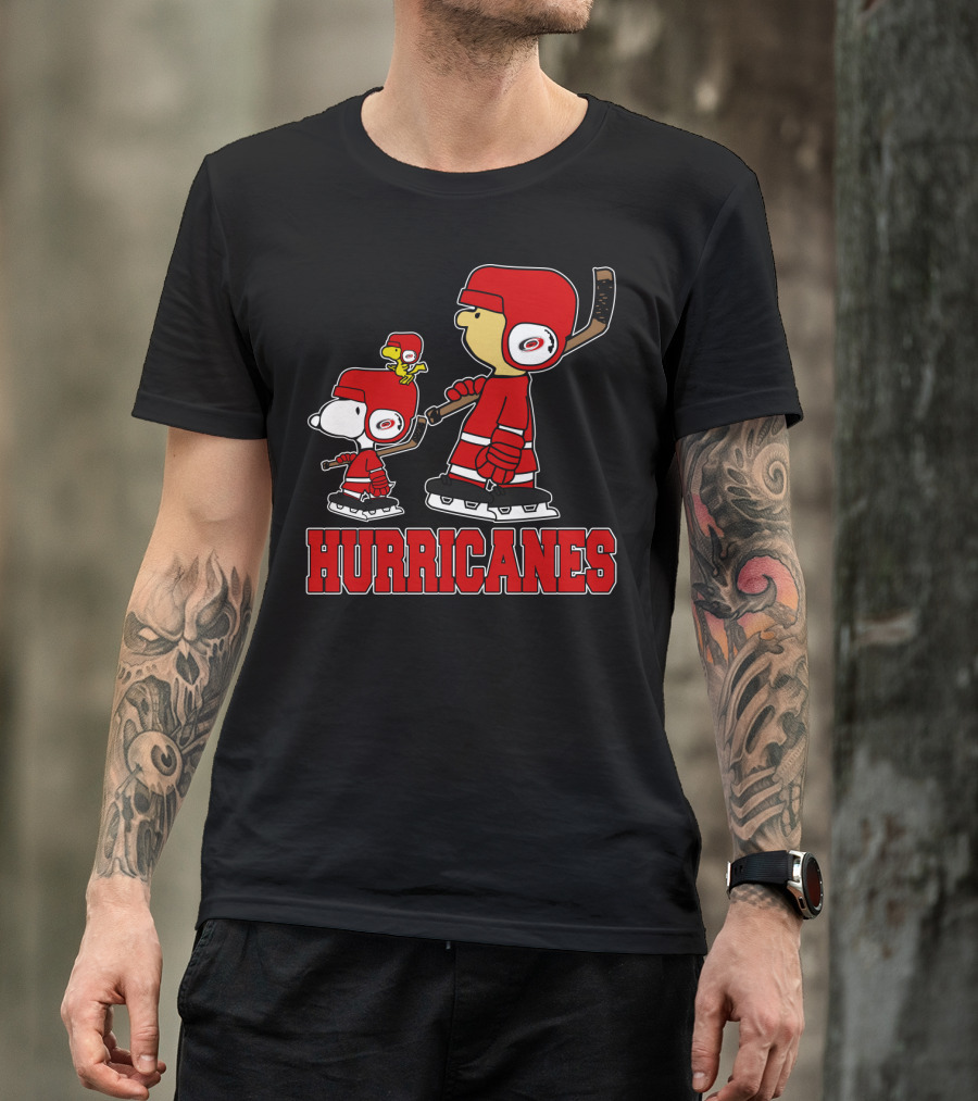 Snoopy Woodstock And Carolina Hurricanes Ice Hockey Fan Hurricanes T-Shirt