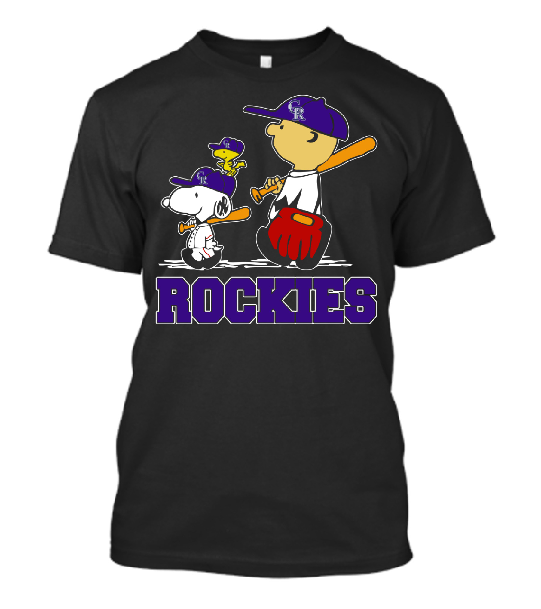 Snoopy Woodstock Rockies Fans Baseball Team Gear T-Shirt