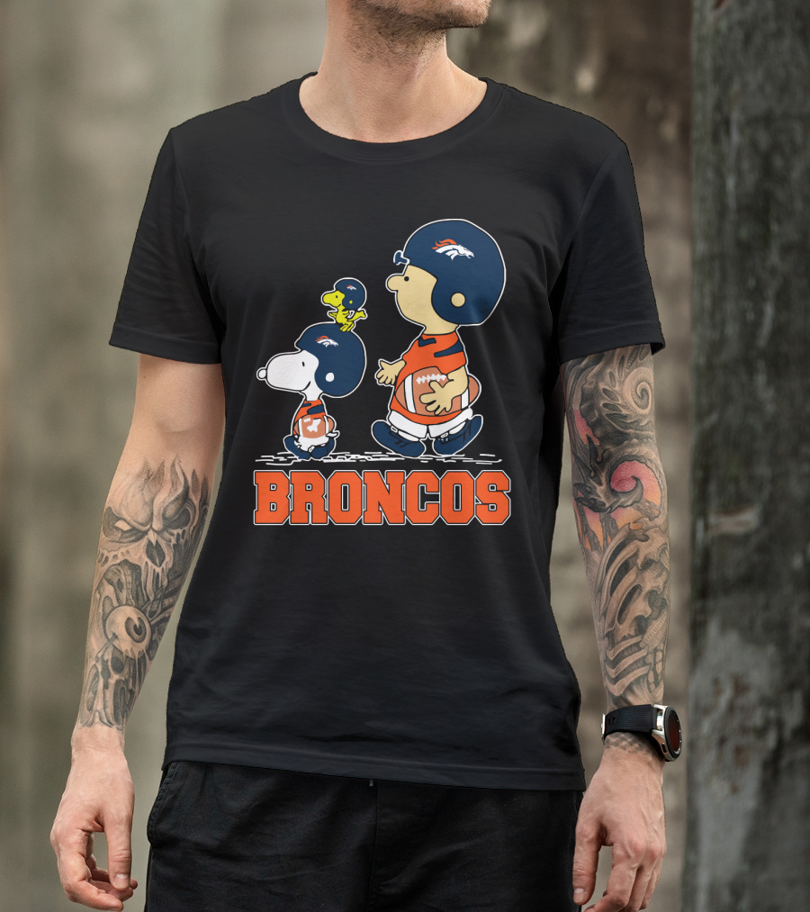 Snoopy And Broncos Football Fans Team Spirit T-Shirt
