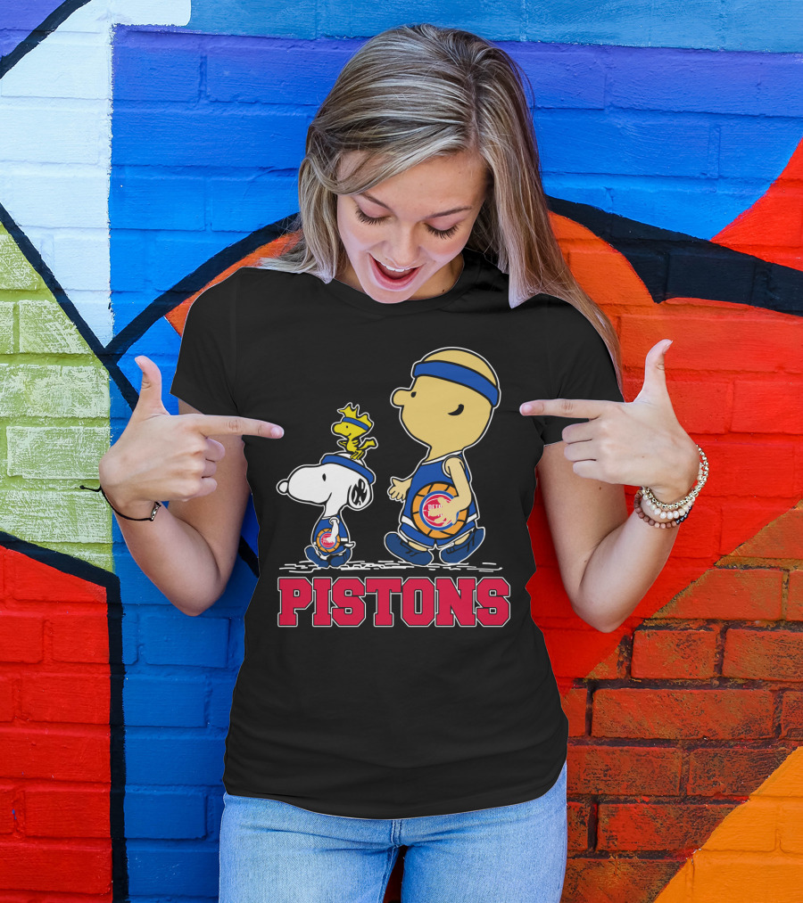Pistons Basketball Snoopy And Woodstock Detroit Fans T-Shirt
