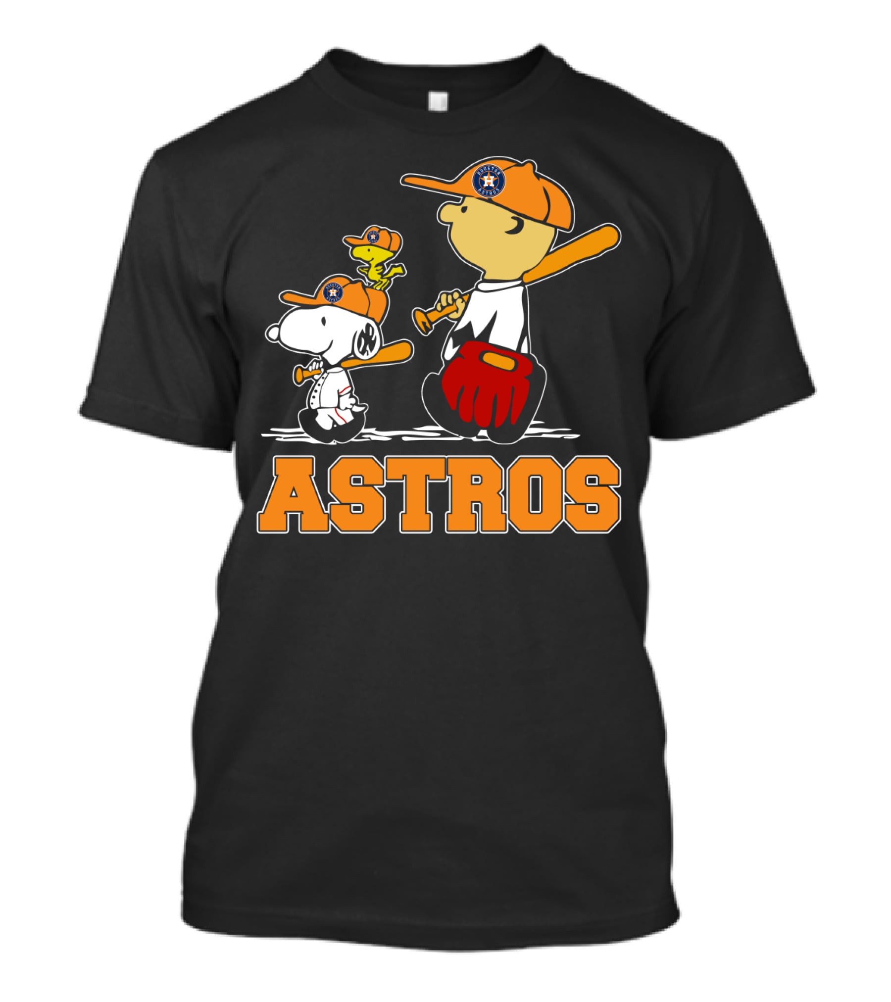 Snoopy Woodstock And Houston Astros Baseball Fans T-Shirt