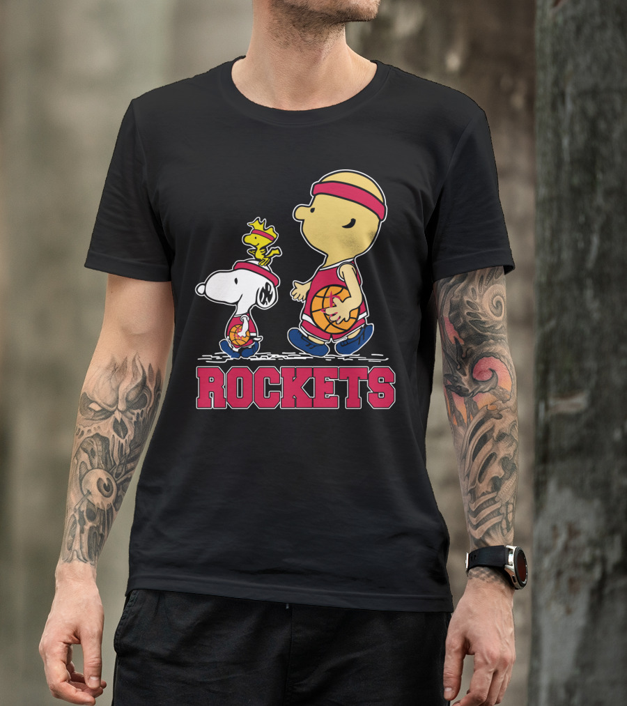 Snoopy Woodstock Basketball Rockets Peanuts Fans T-Shirt