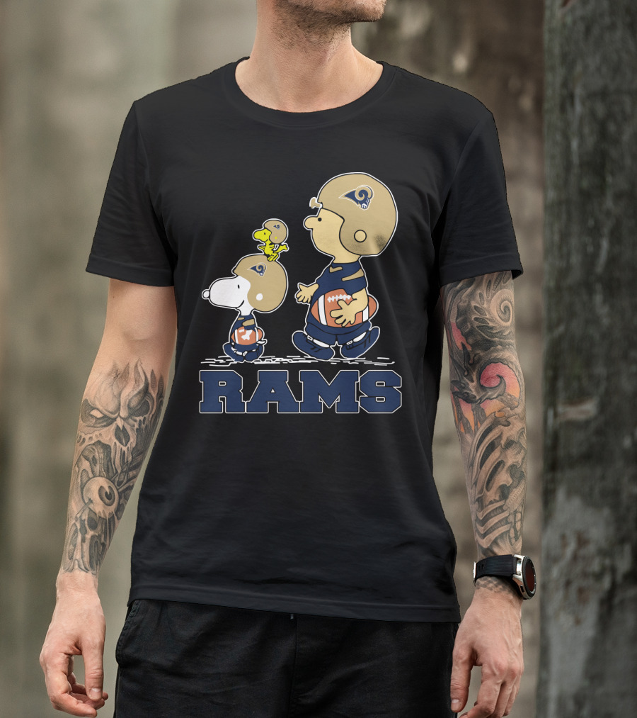 Snoopy And Los Angeles Rams Football Fans T-Shirt