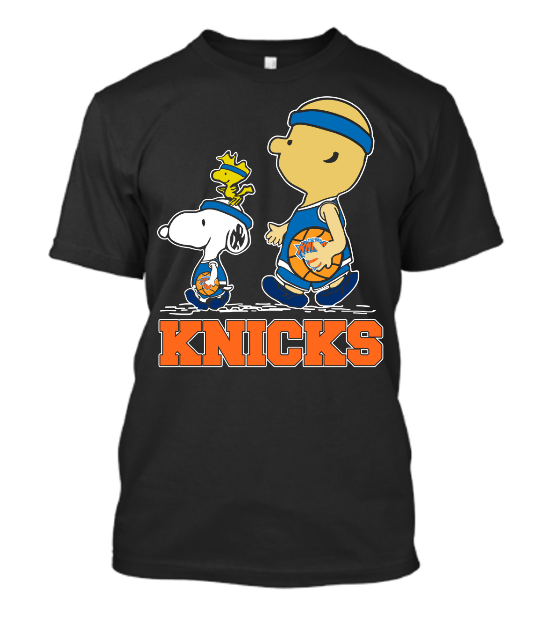 Snoopy Woodstock New York Knicks Basketball Fans Peanuts Characters T-Shirt