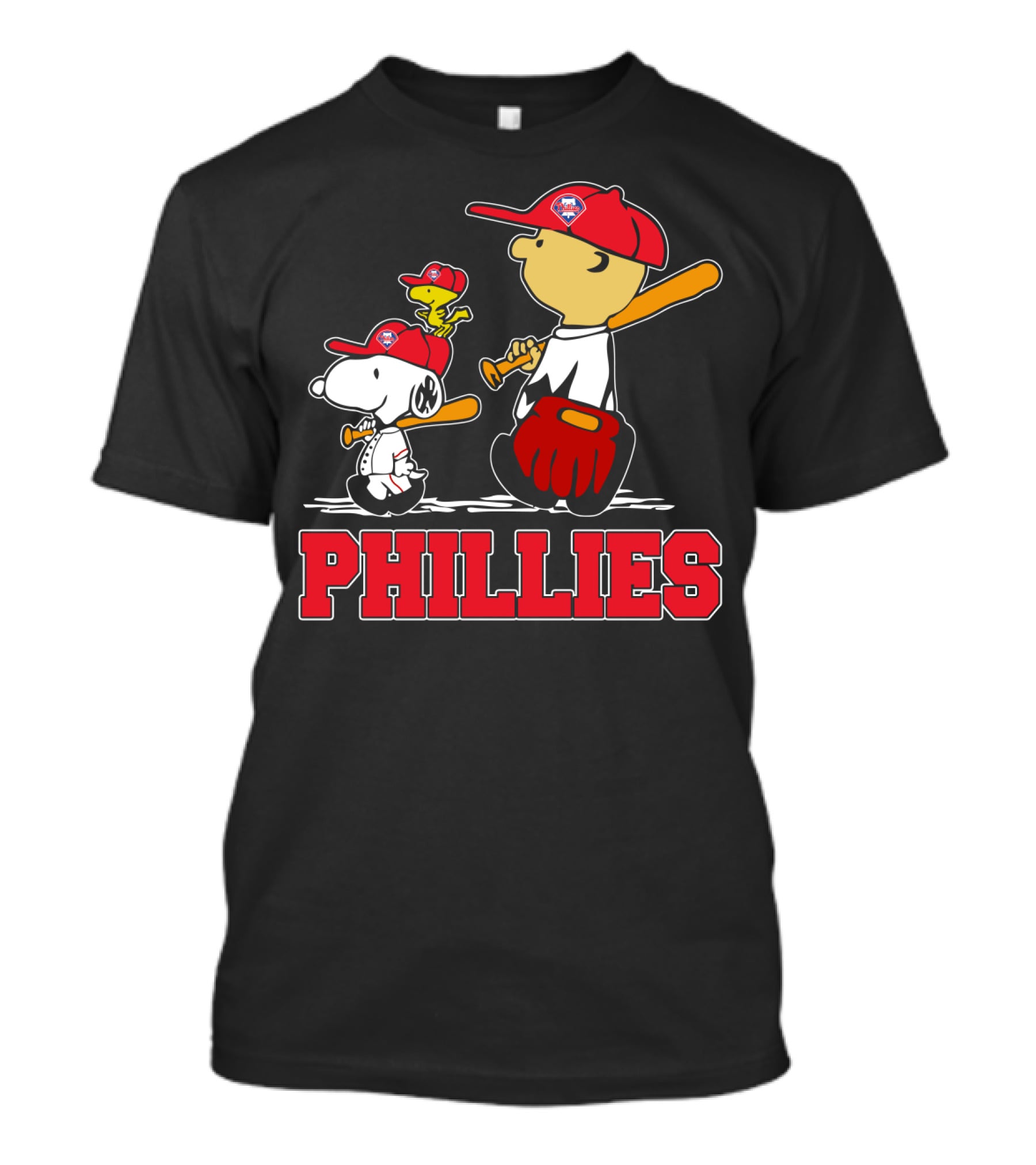 Snoopy Woodstock Phillies Baseball Fans T-Shirt