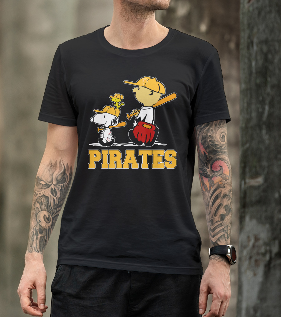 Snoopy Woodstock Pirates Baseball Fan Gear T-Shirt