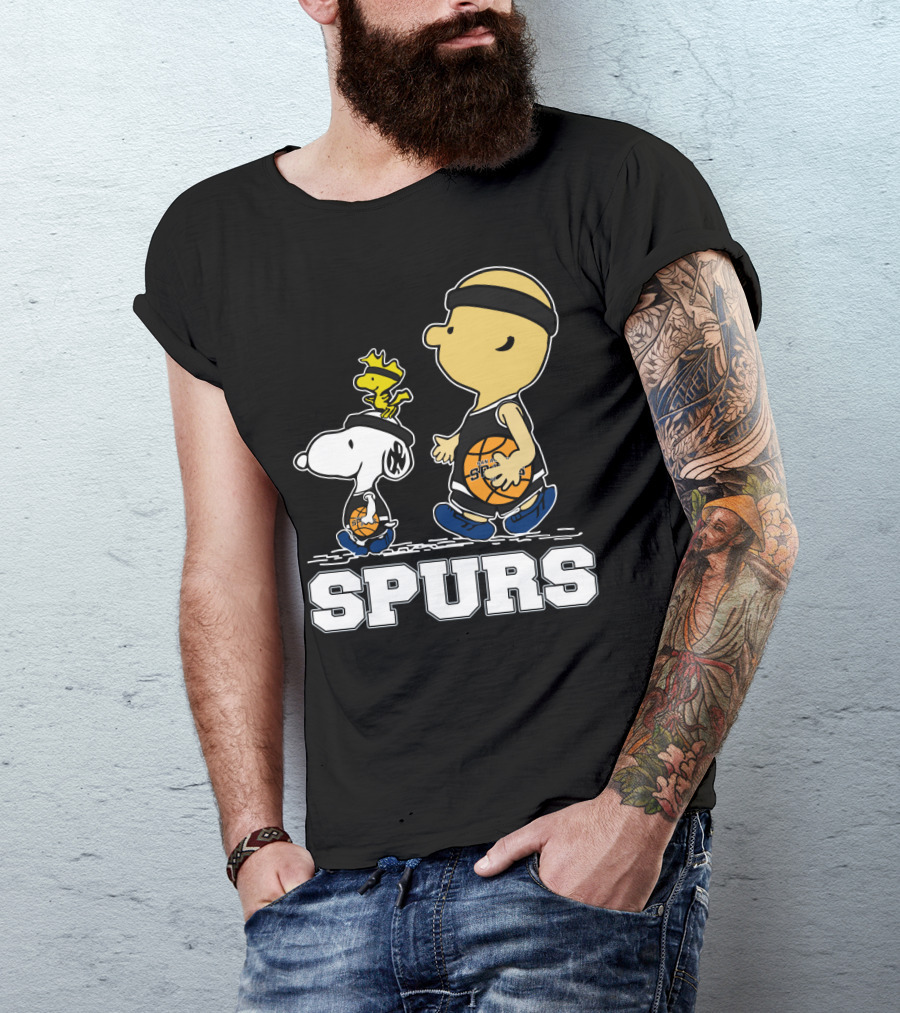 Snoopy Woodstock Basketball San Antonio Spurs Fans T-Shirt