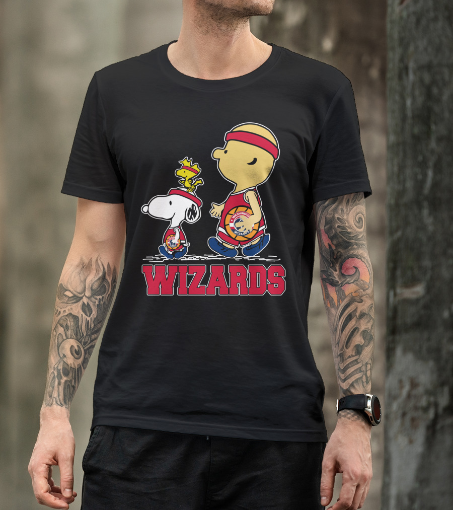 Wizards Snoopy And Woodstock With Basketball Team T-Shirt
