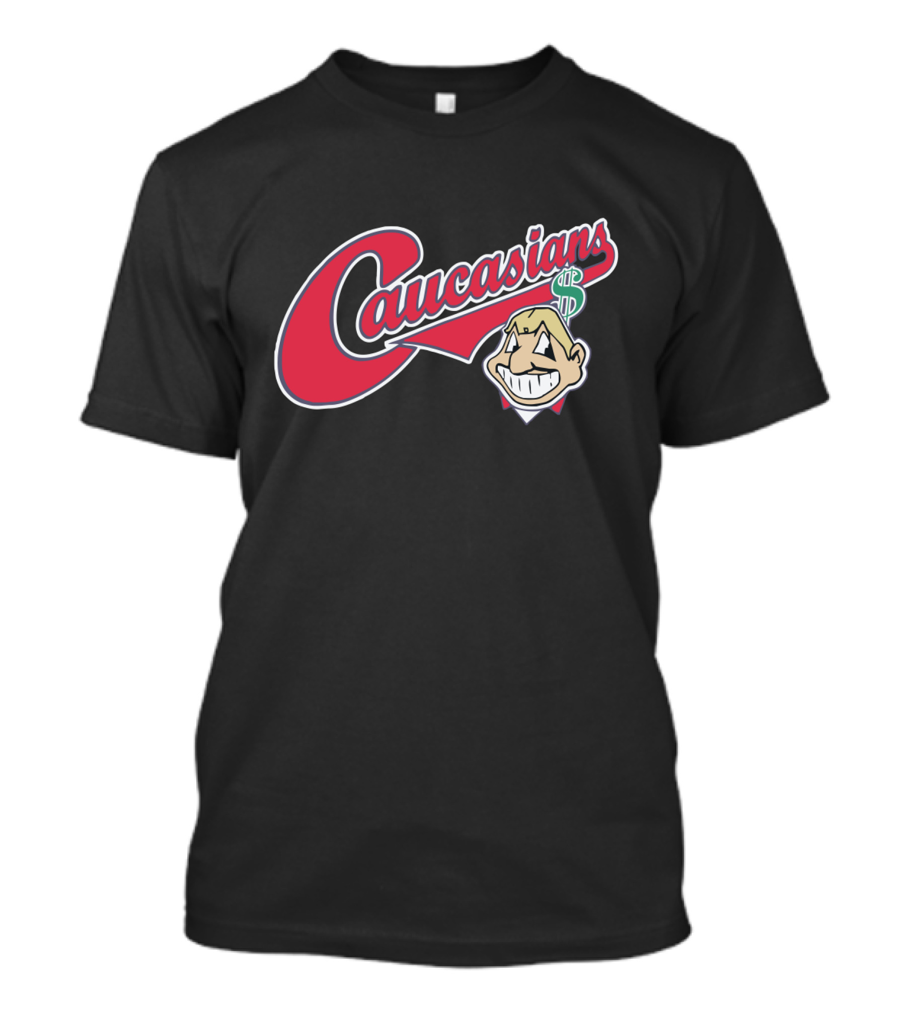 Caucasians Logo Parody For Cleveland Indians Fans T-Shirt