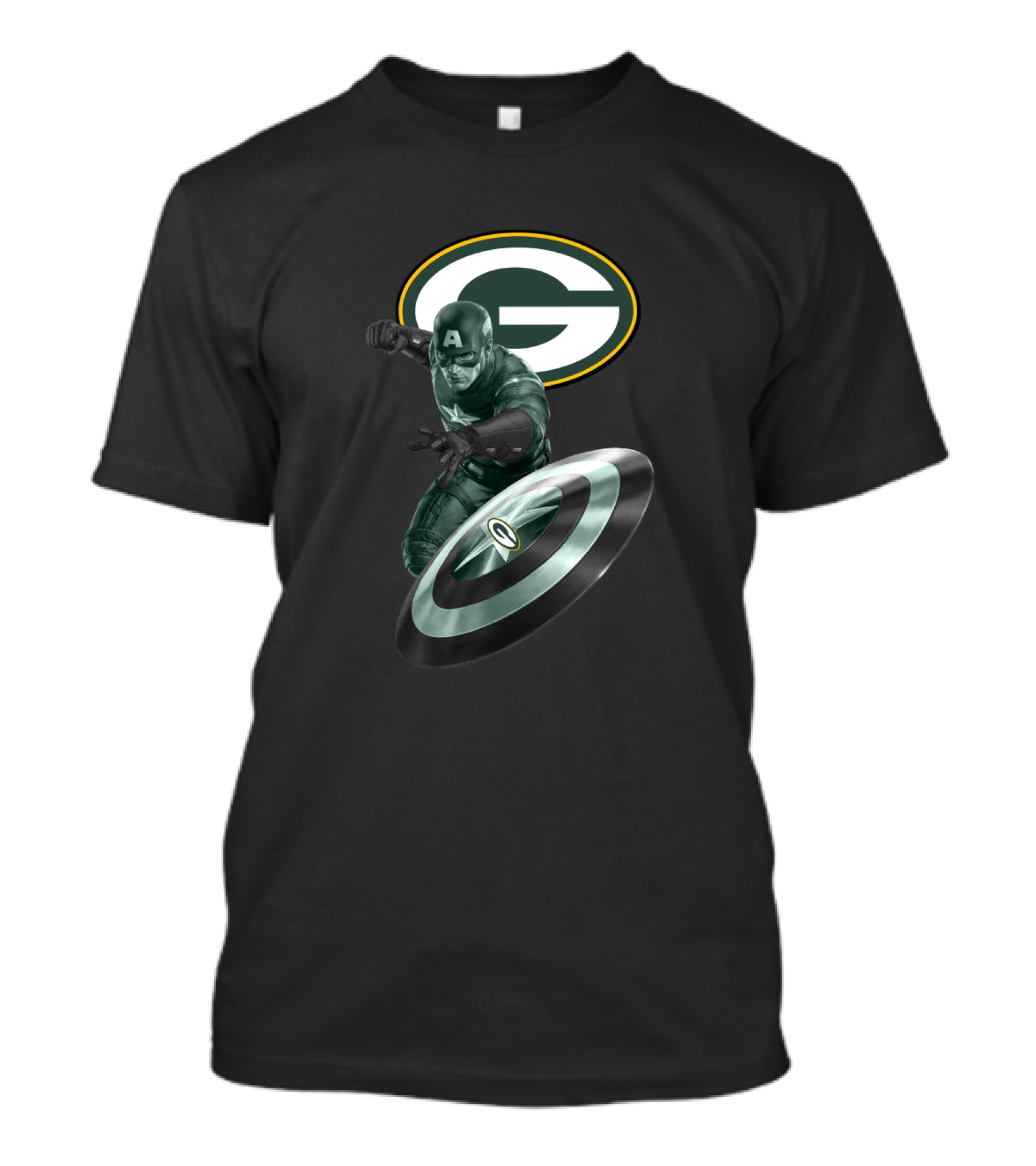 Green Bay Packers Captain America Shield T-Shirt