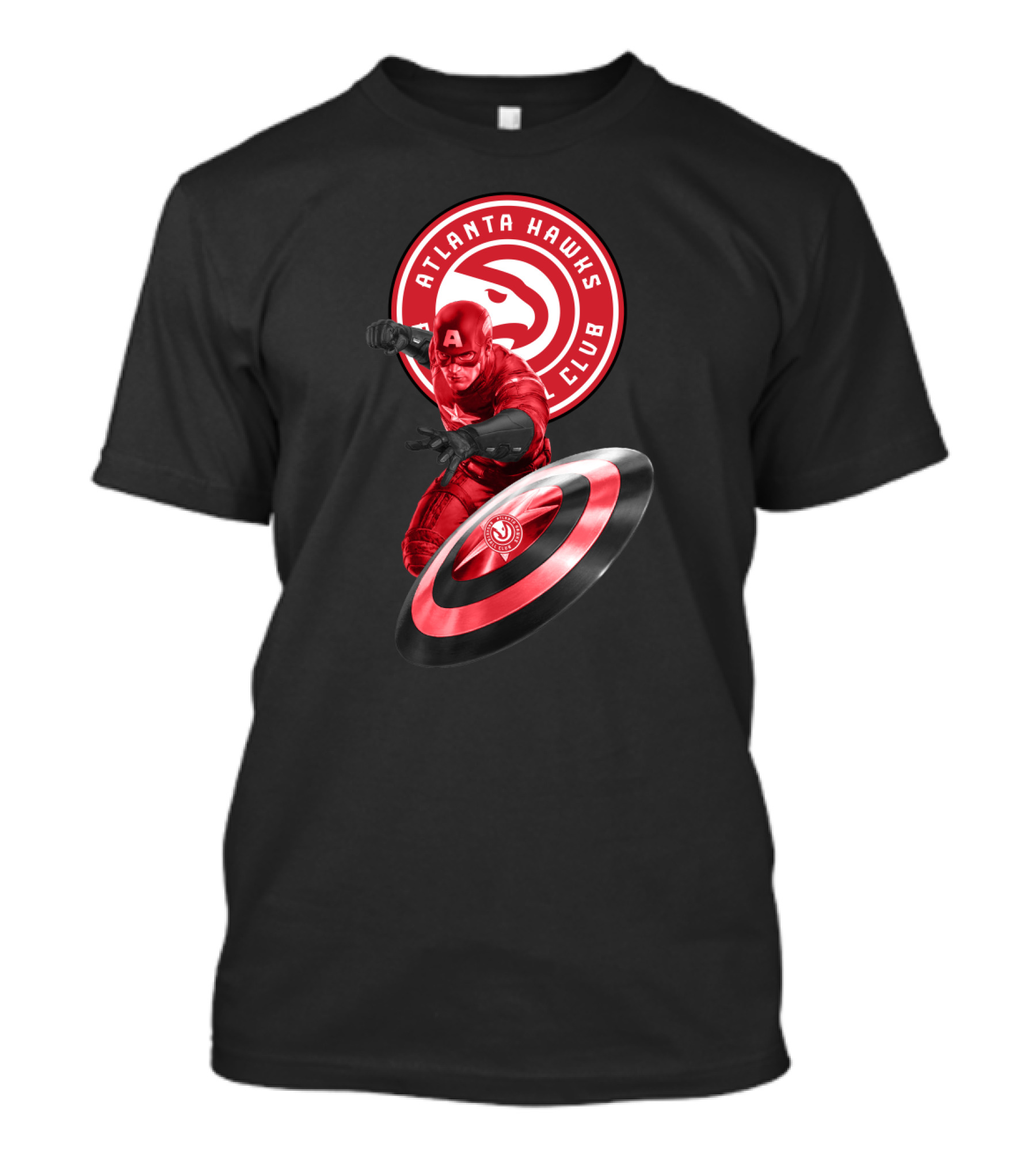 Atlanta Hawks Club Captain America Shield T-Shirt