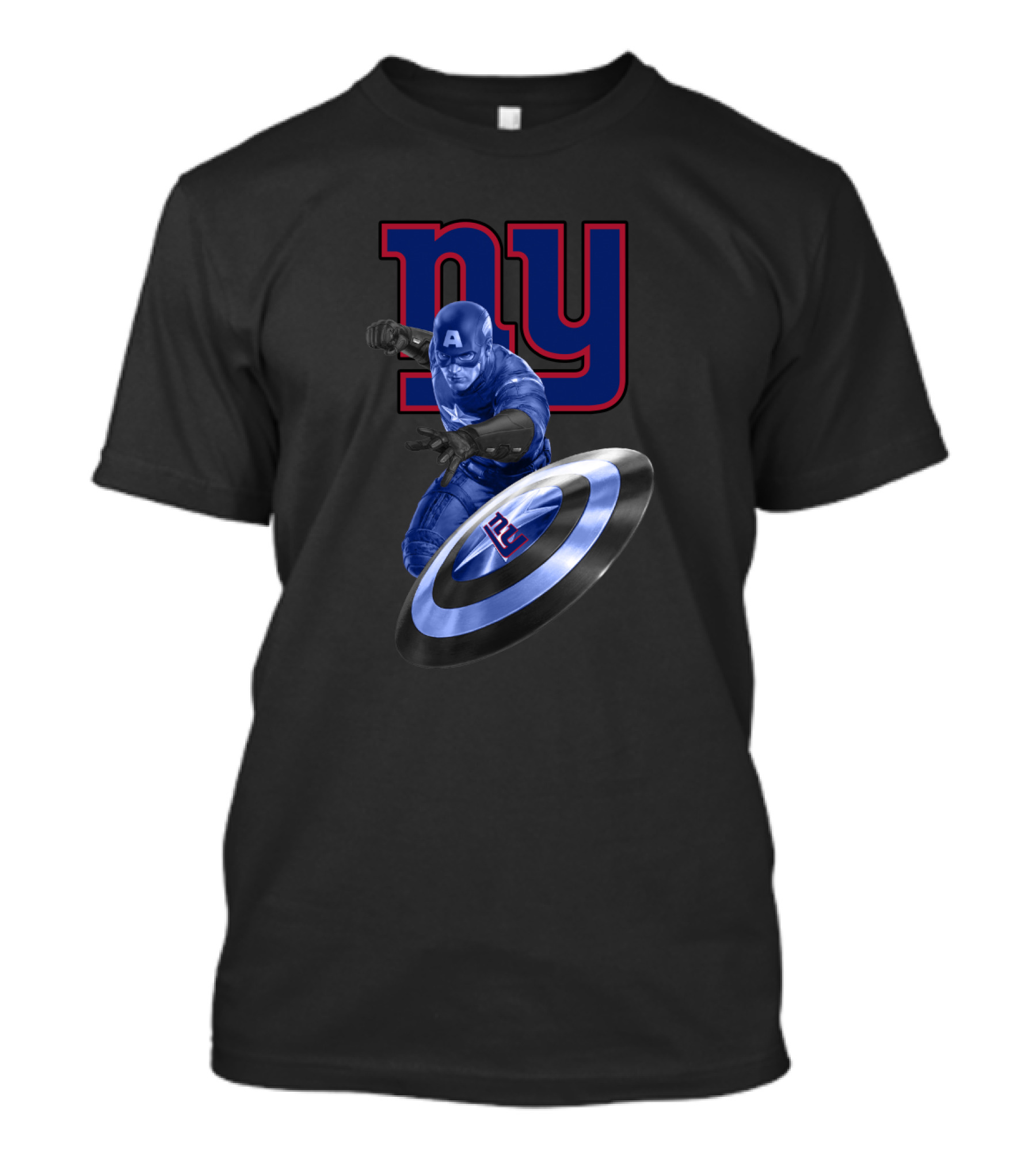 New York Giants Fans Captain America Shield Logo T-Shirt
