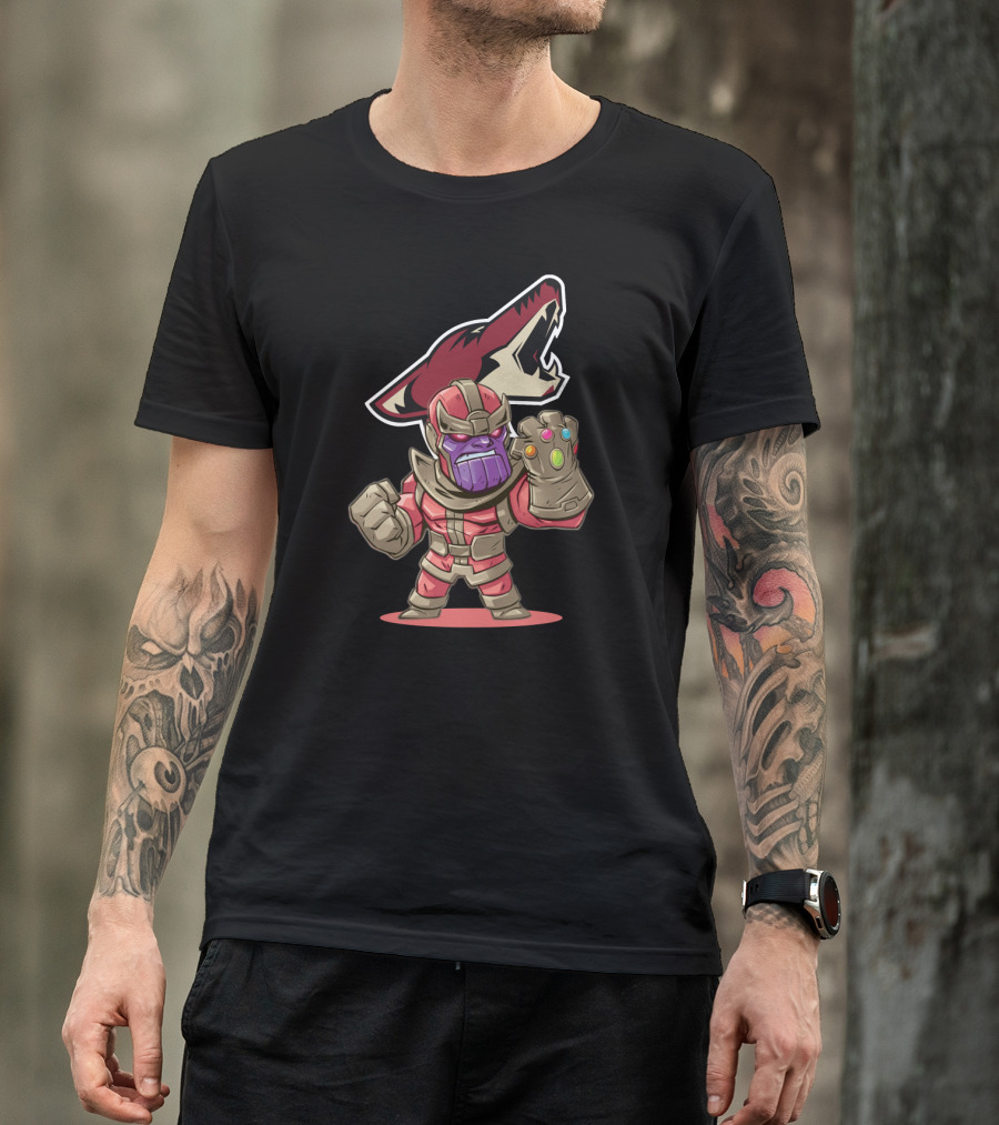 Thanos Arizona Coyotes Fans Crossover Infinity Gauntlet Nhl T-Shirt