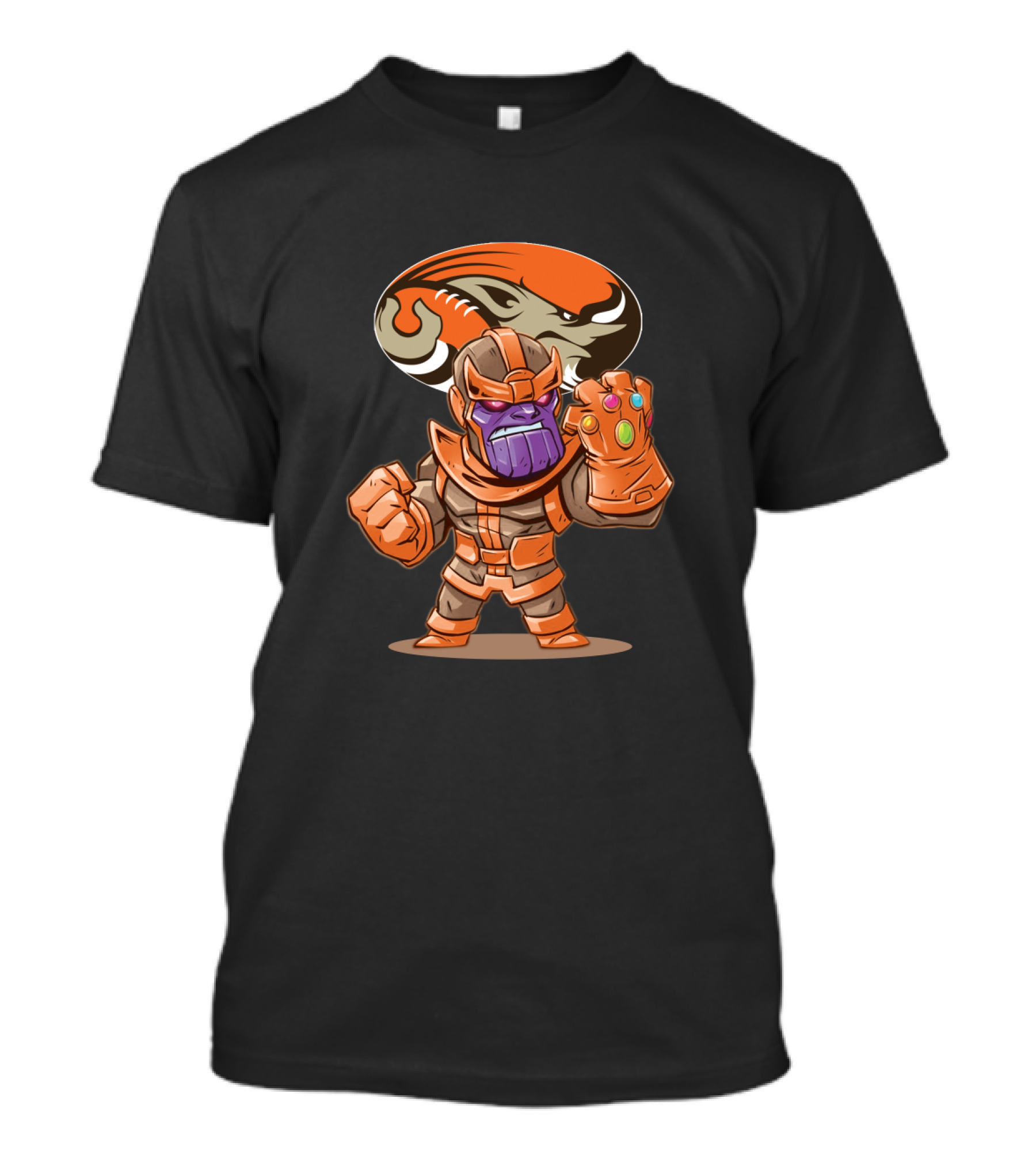 Thanos Infinity Gauntlet Cleveland Browns Fan Crossover T-Shirt