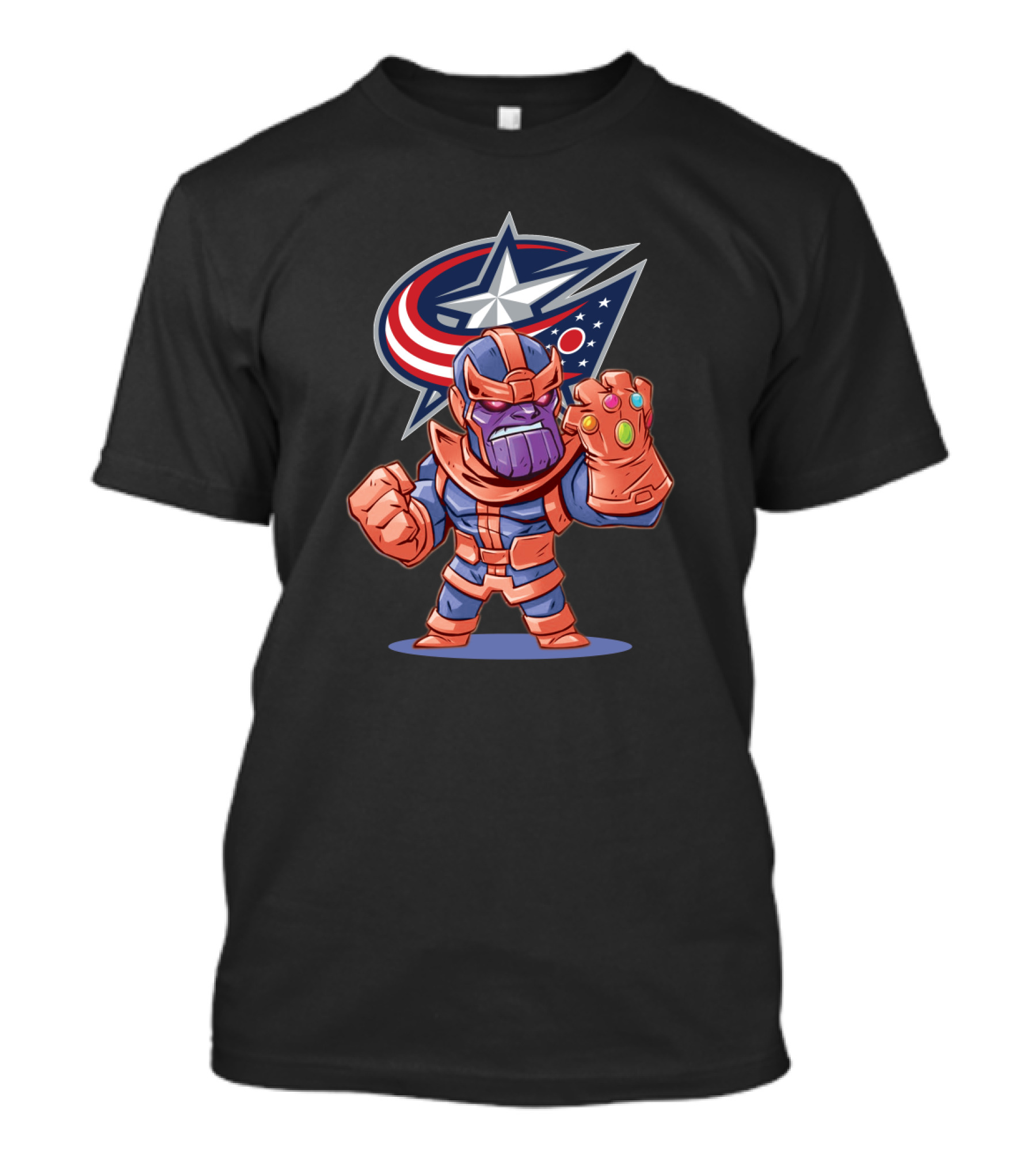 Thanos Meets Columbus Blue Jackets Fans Crossover T-Shirt