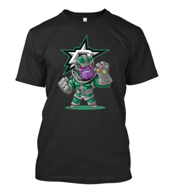 Thanos In Dallas Stars Colors With Infinity Gauntlet T-Shirt