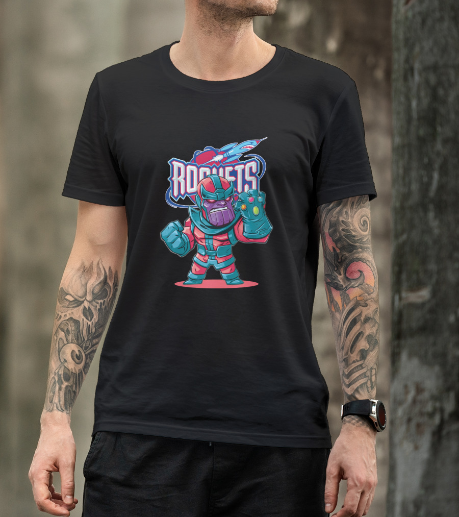 Thanos Rocket Houston Basketball Crossover T-Shirt
