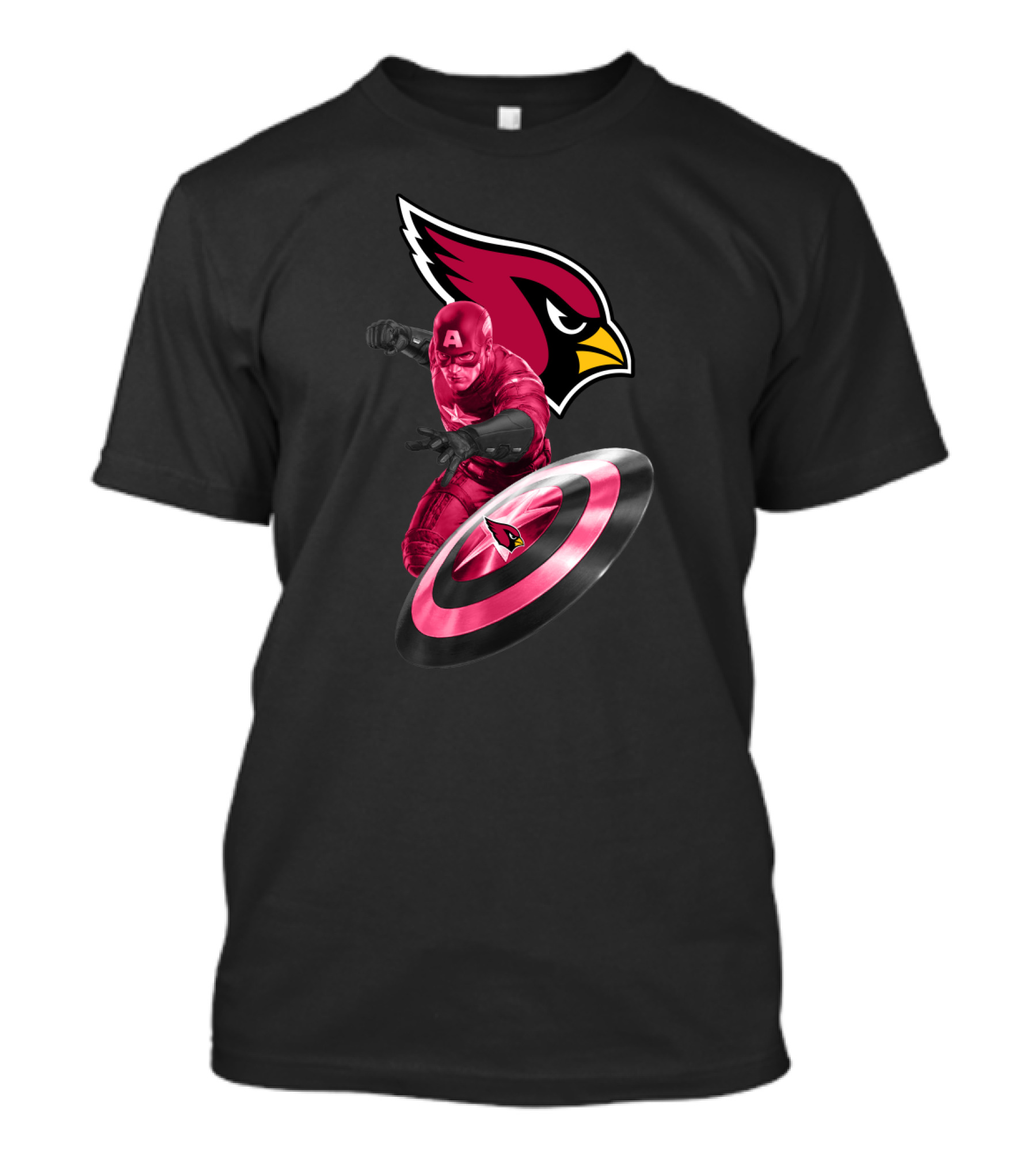 Arizona Cardinals Captain America Avengers Shield T-Shirt