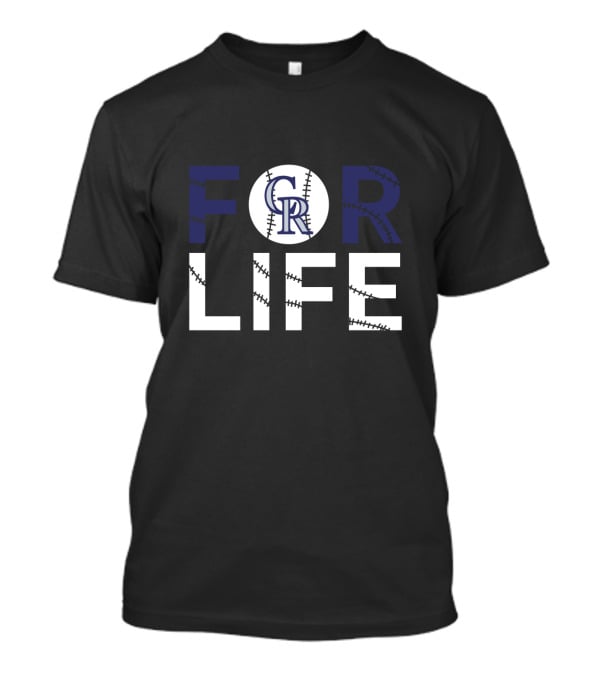 Colorado Rockies Cr Logo Baseball For Life T-Shirt