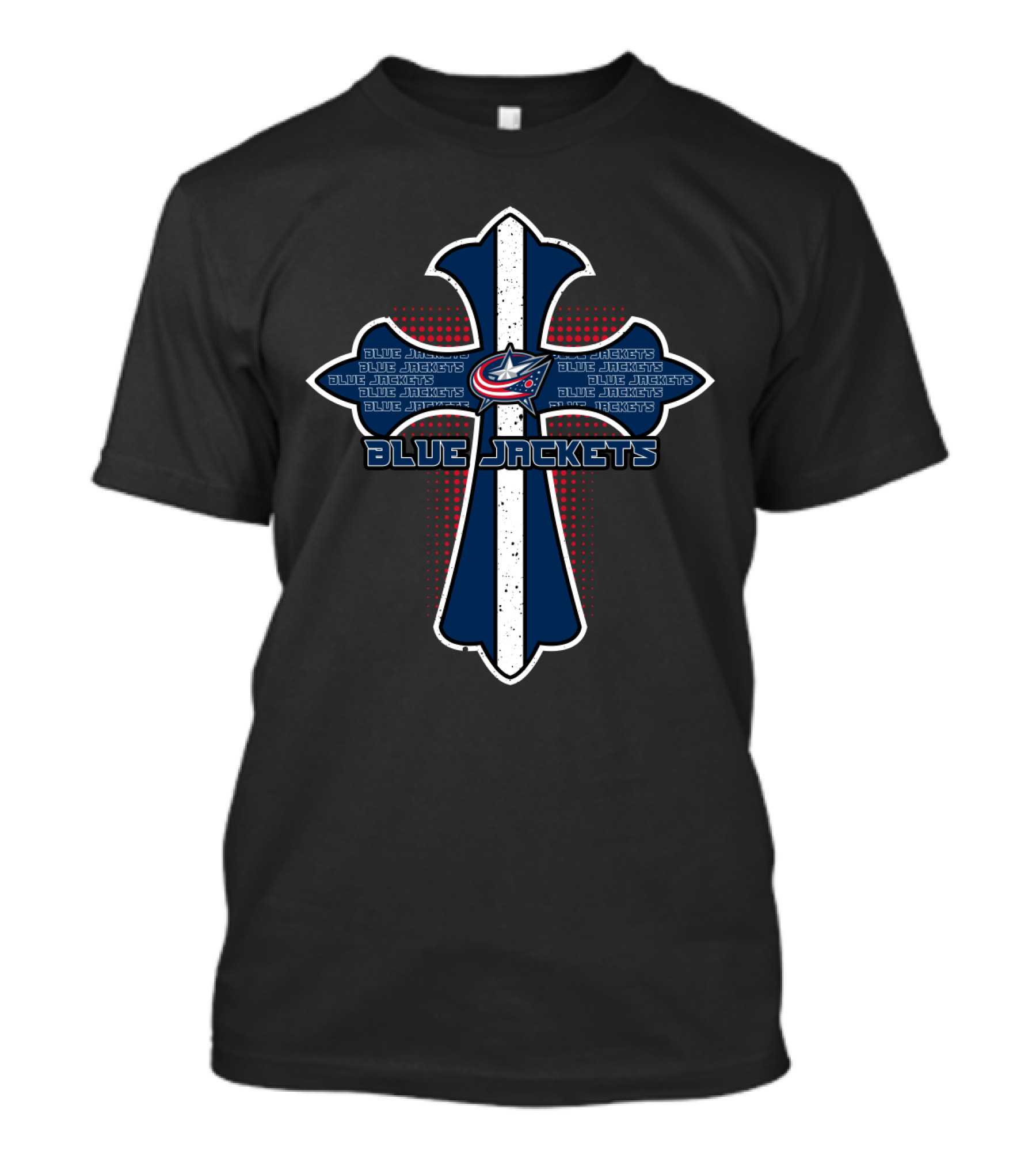 Blue Jackets Cross Columbus Repeated T-Shirt