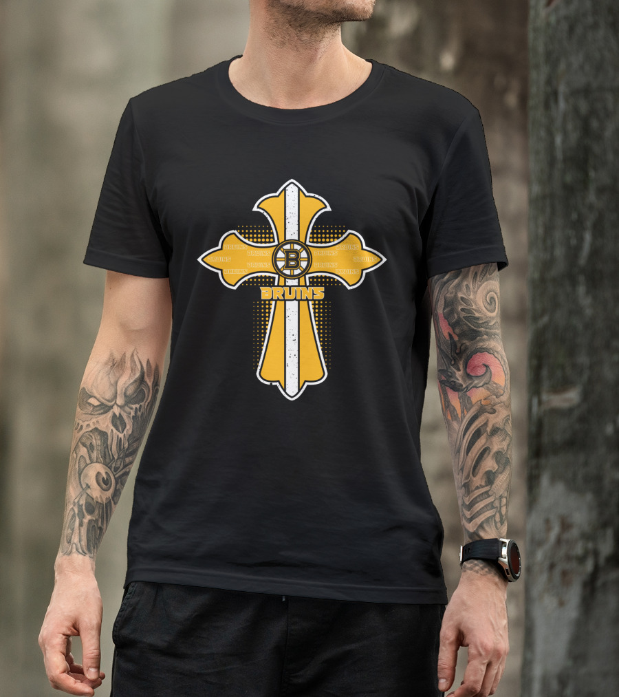 Cross Bruins Boston Fans Jesus T-Shirt