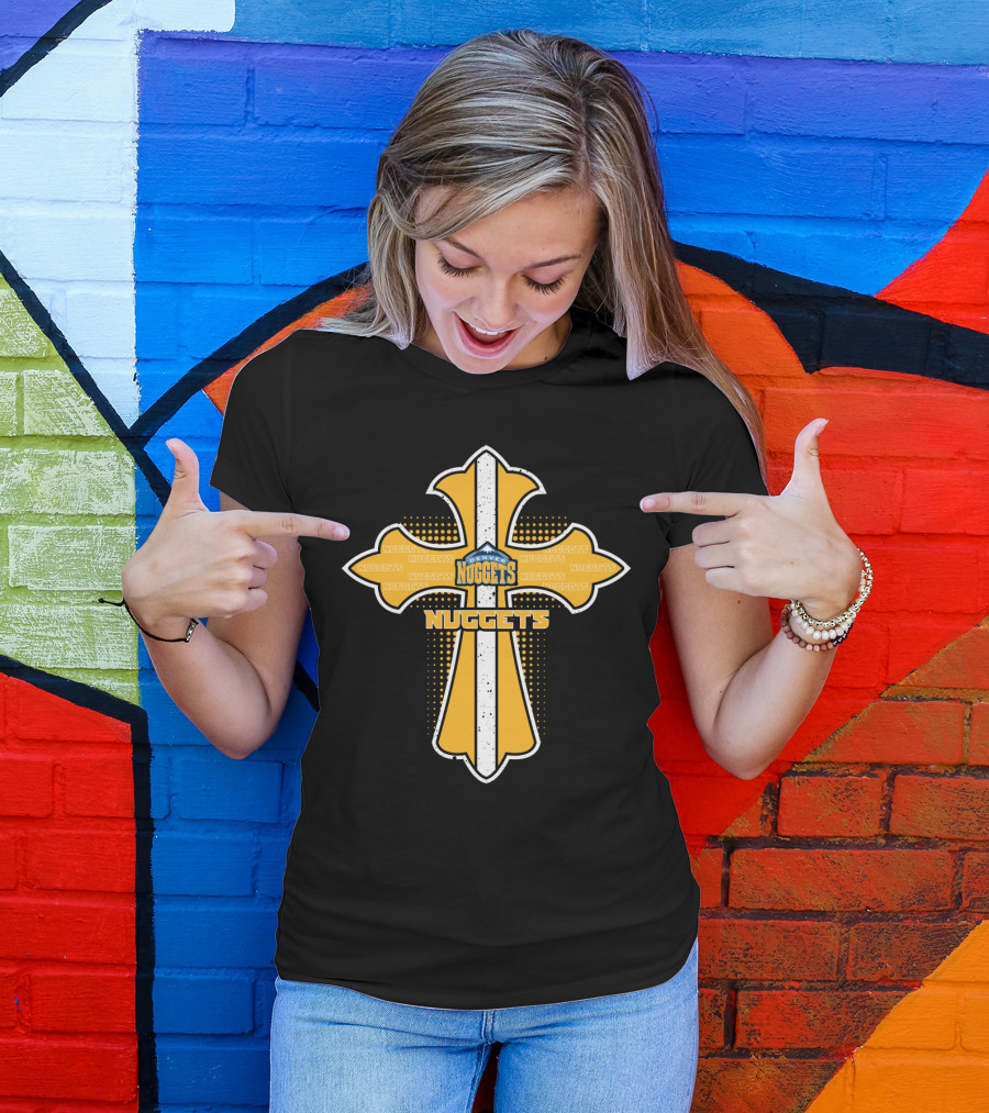 Denver Nuggets Fans Cross With Nuggets T-Shirt
