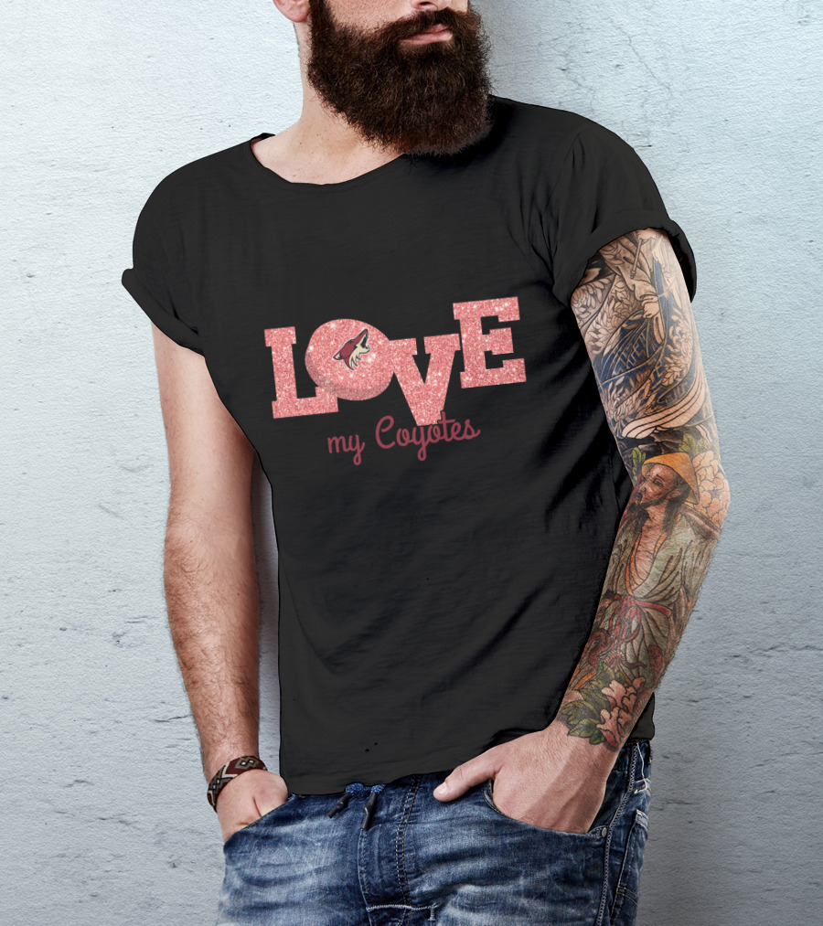 Love My Coyotes Glitter Arizona Fans T-Shirt