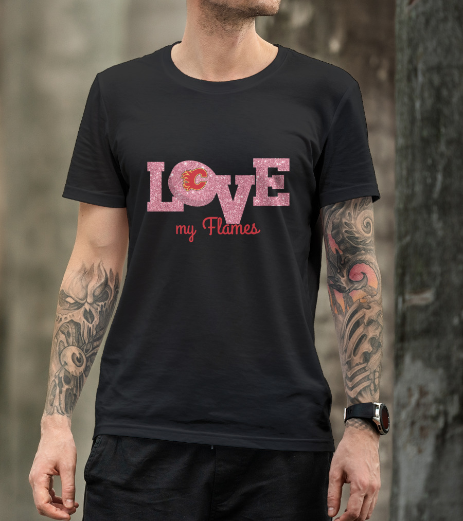 Calgary Flames Glitter Love My Flames T-Shirt