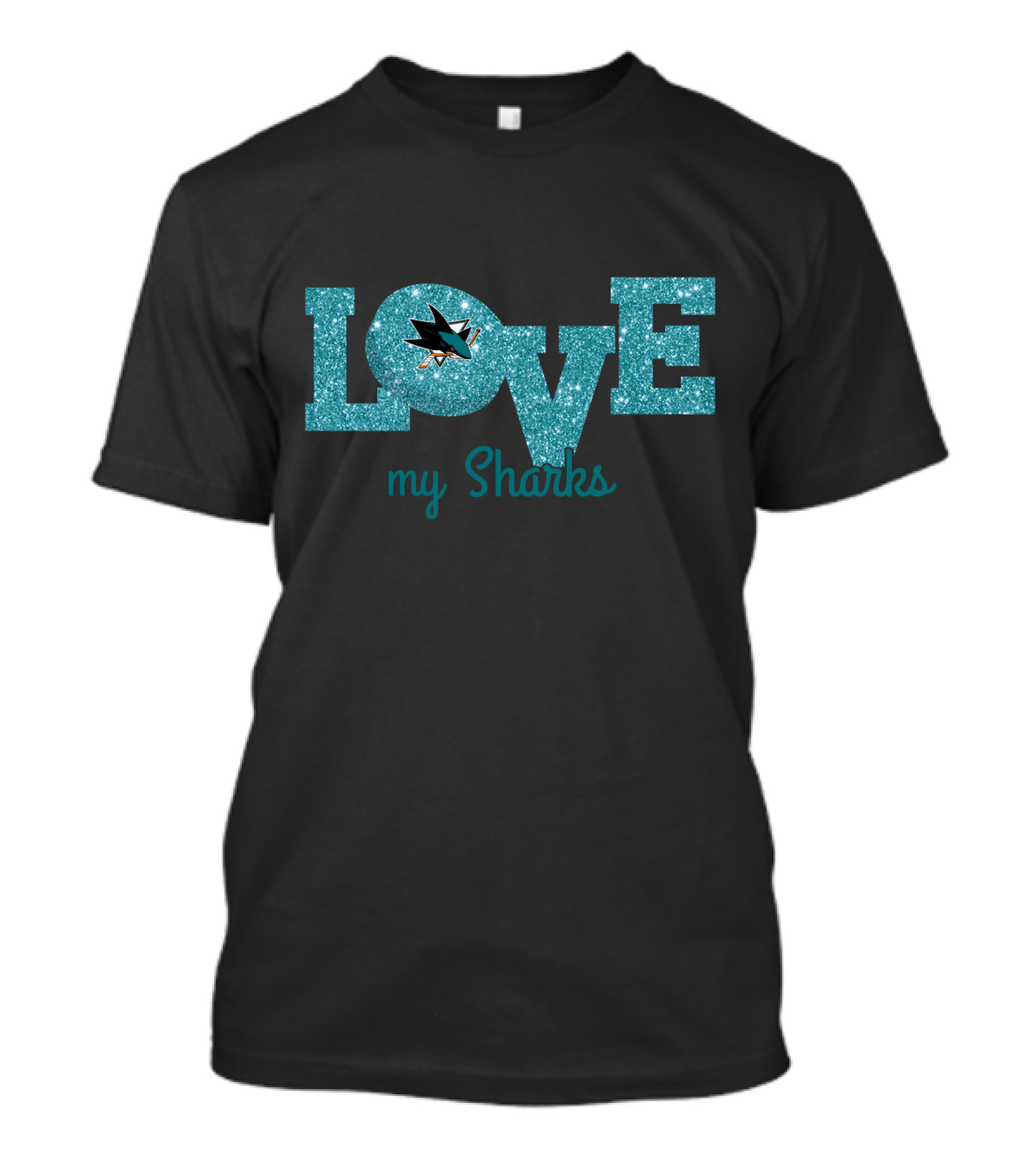 Sparkling Love My Sharks San Jose Enthusiasts T-Shirt