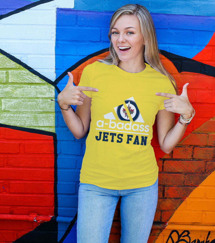 Jets Fan A-Badass Winnipeg Logo Cool T-Shirt