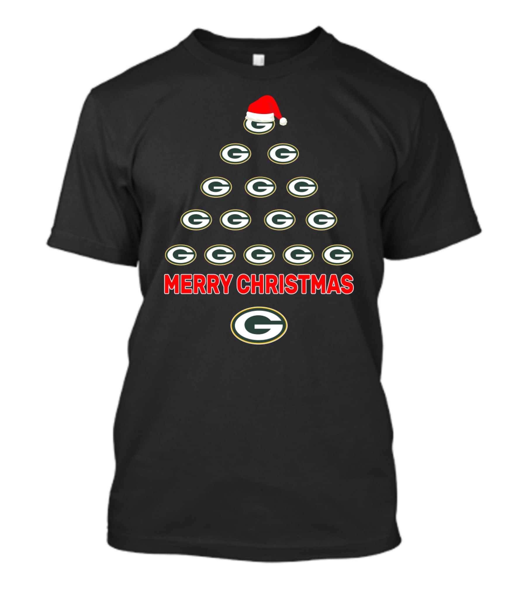 Merry Christmas Green Bay Packers Logo Tree T-Shirt
