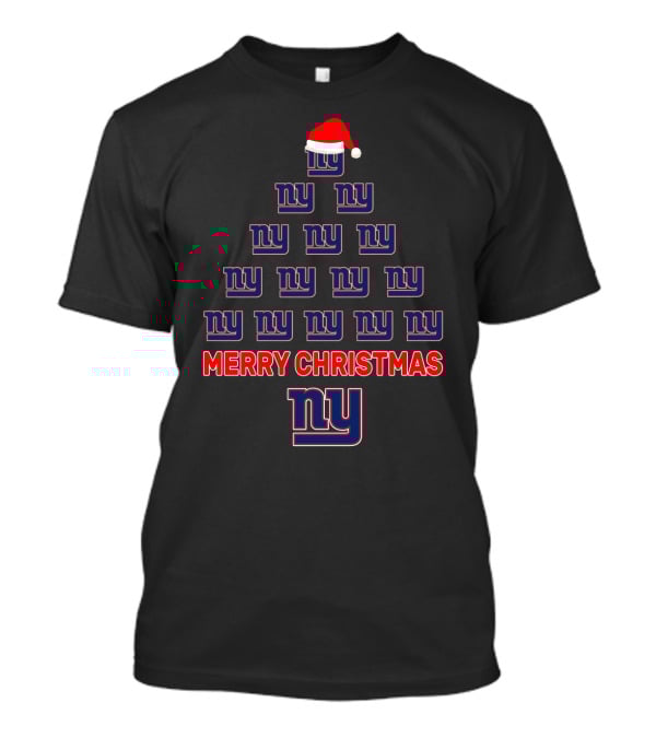 Merry Christmas New York Giants Ny Logo Christmas Tree T-Shirt