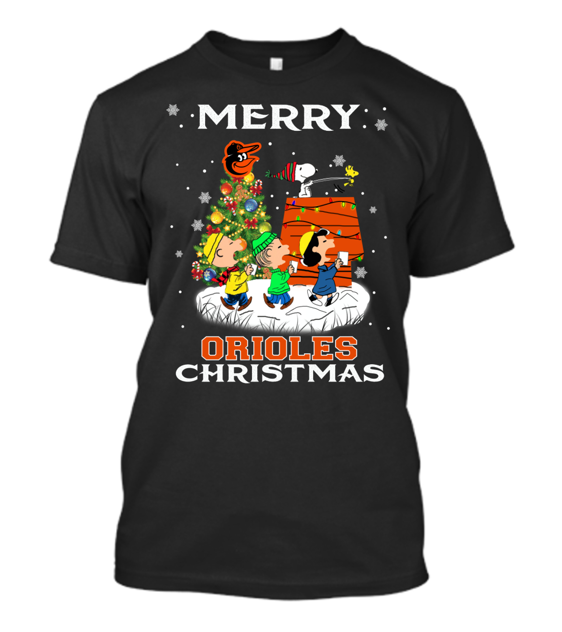 Merry Orioles Christmas For Snoopy Fans T-Shirt