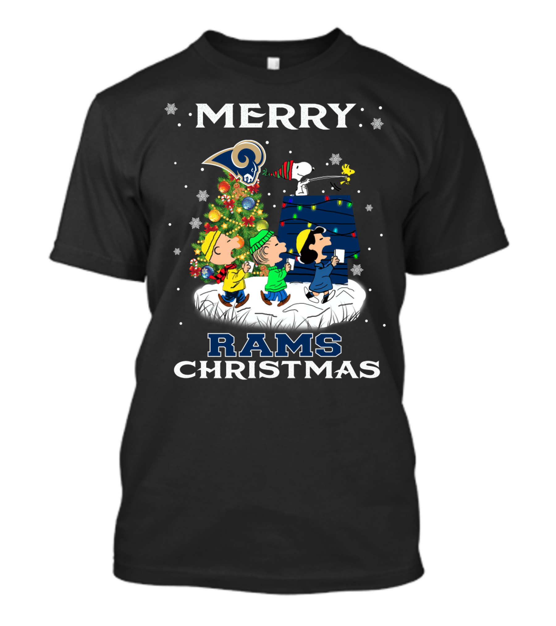 Merry Rams Christmas Peanuts Snoopy And Friends T-Shirt