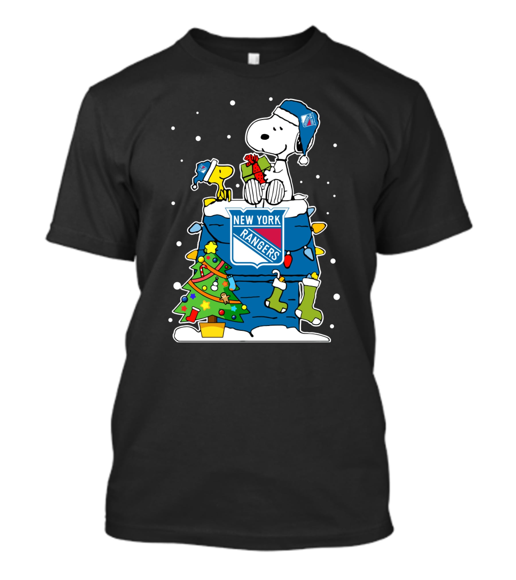 New York Rangers Snoopy Christmas Peanuts Holiday Hockey Fans T-Shirt