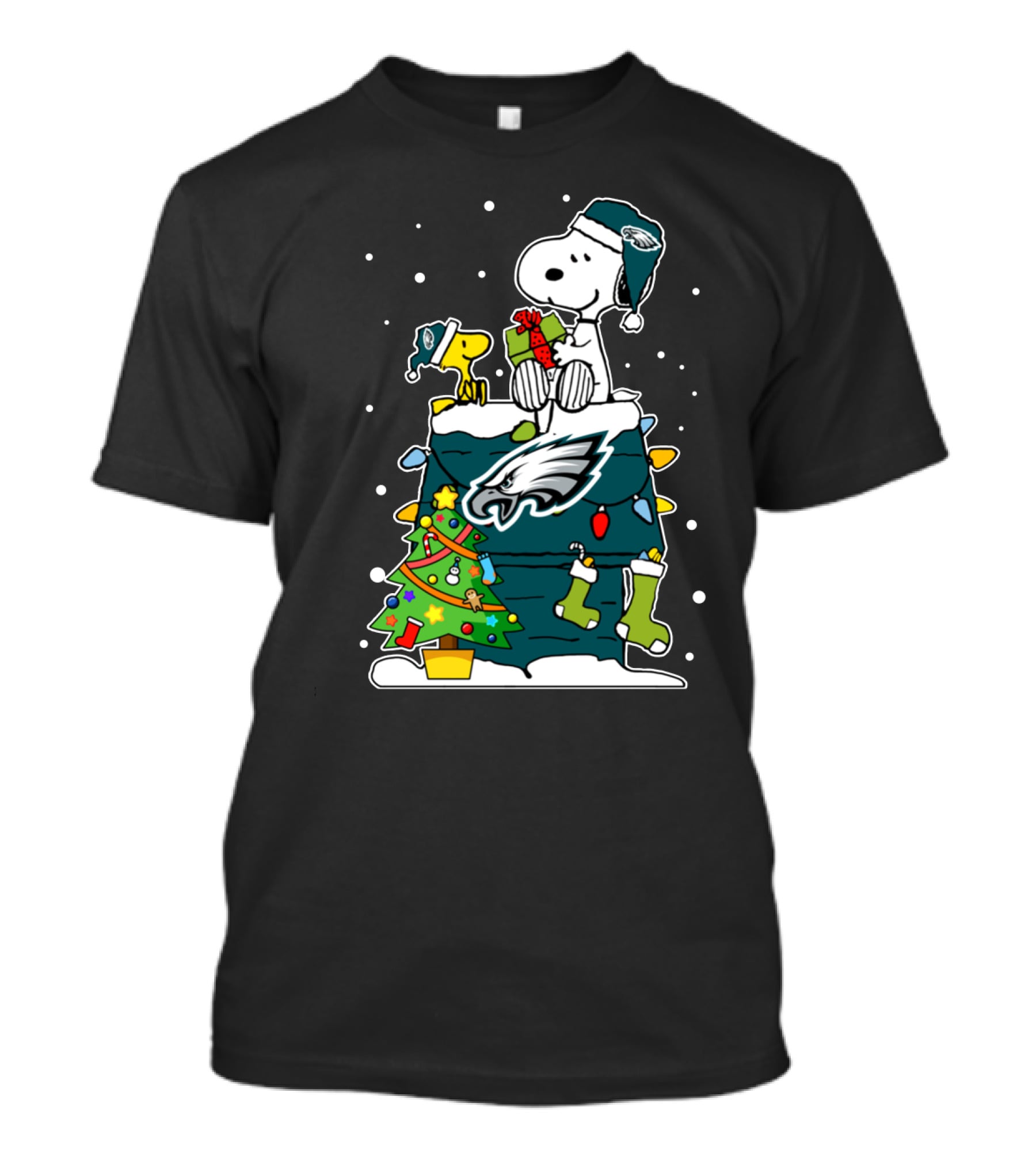 Philadelphia Eagles Christmas Snoopy And Woodstock Football Fan T-Shirt