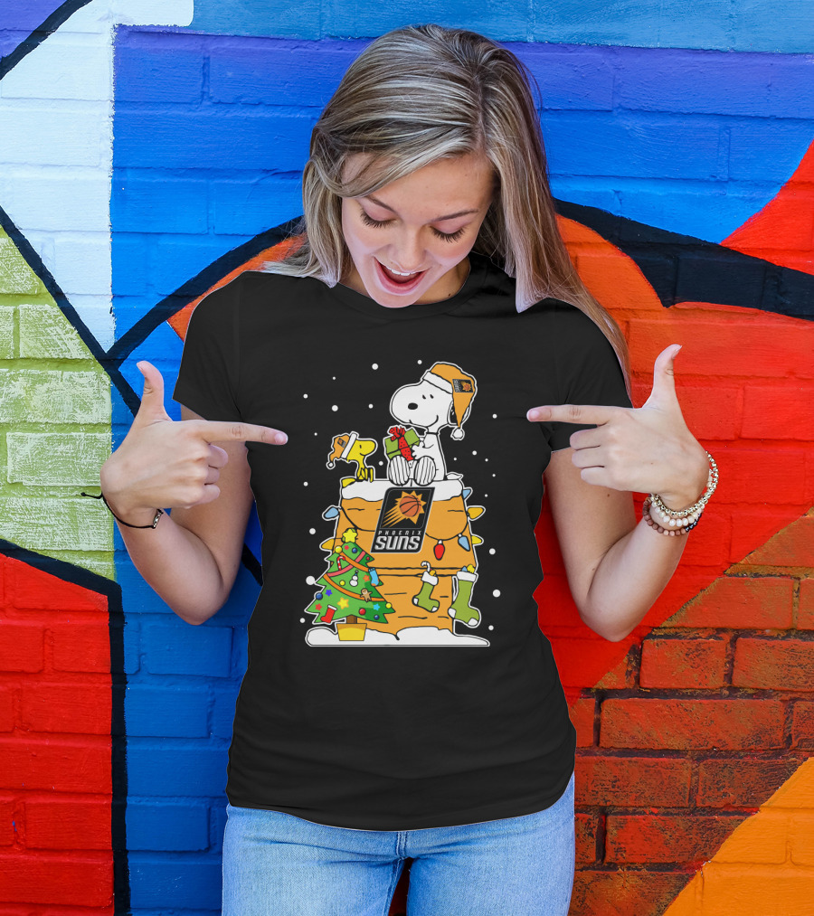 Phoenix Suns Christmas Snoopy And Woodstock Holiday Delight T-Shirt
