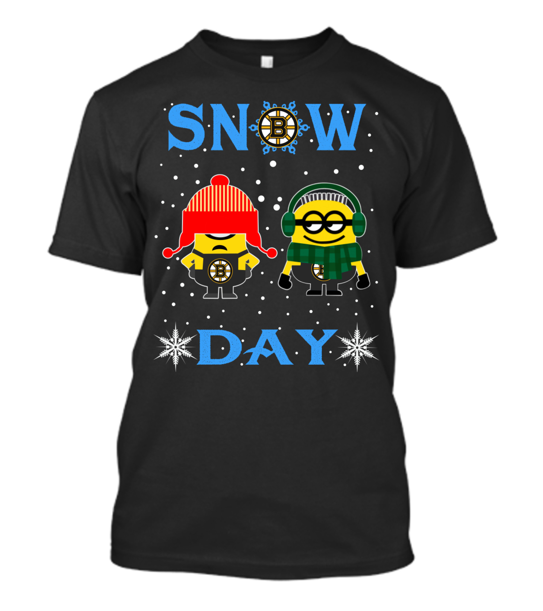 Snow Day Boston Bruins Minions Fans Winter Fun T-Shirt