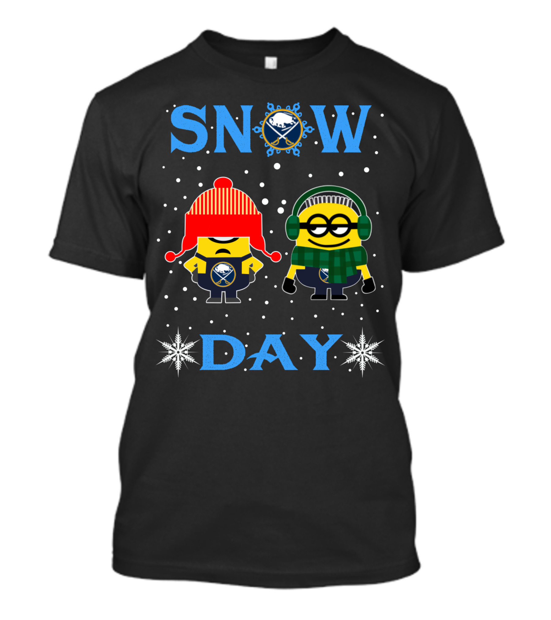 Snow Day Buffalo Sabres Minion Fans Winter Fun T-Shirt