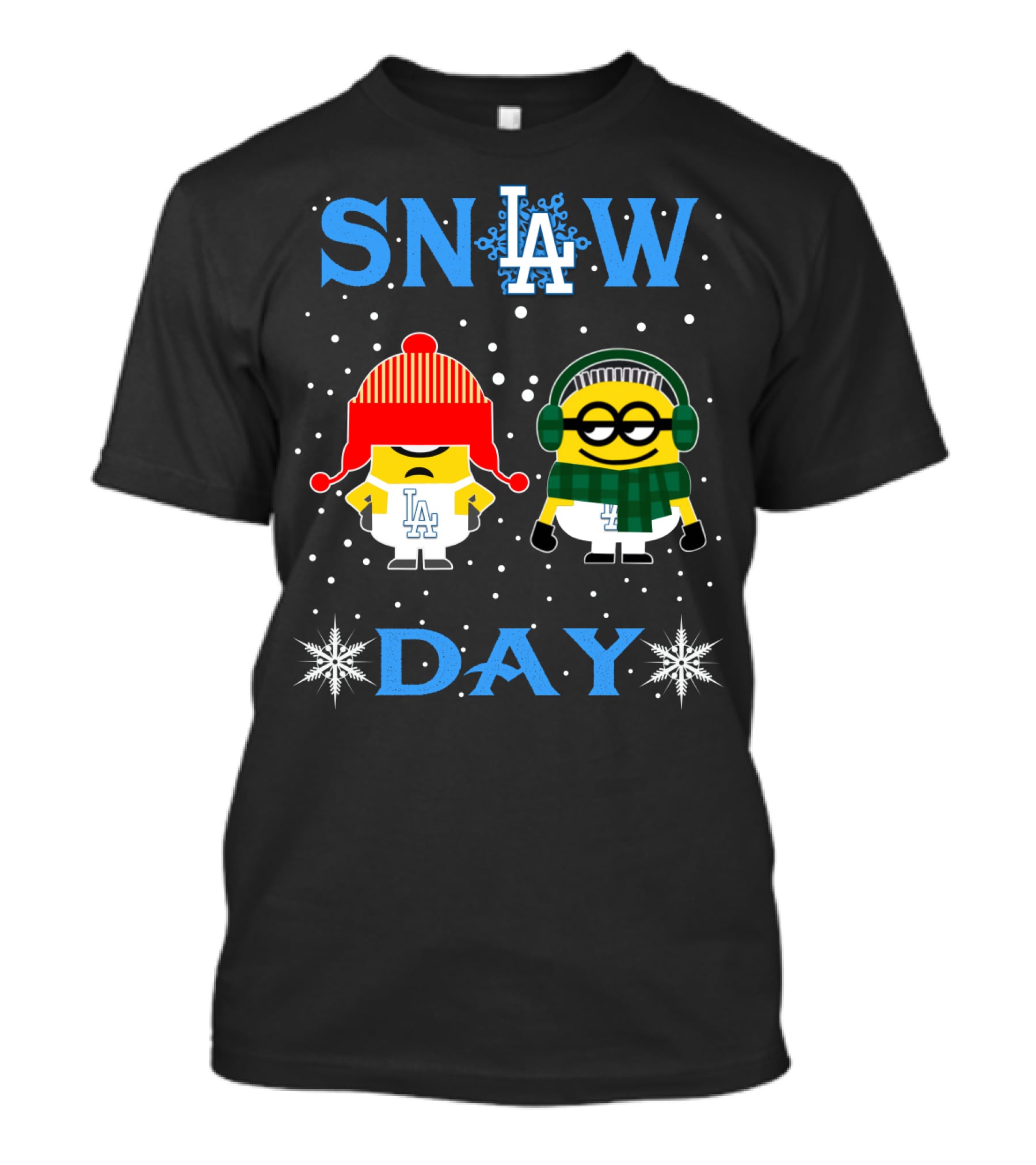 Sn❆W La Day La Dodgers Minion Duo Winter Theme T-Shirt