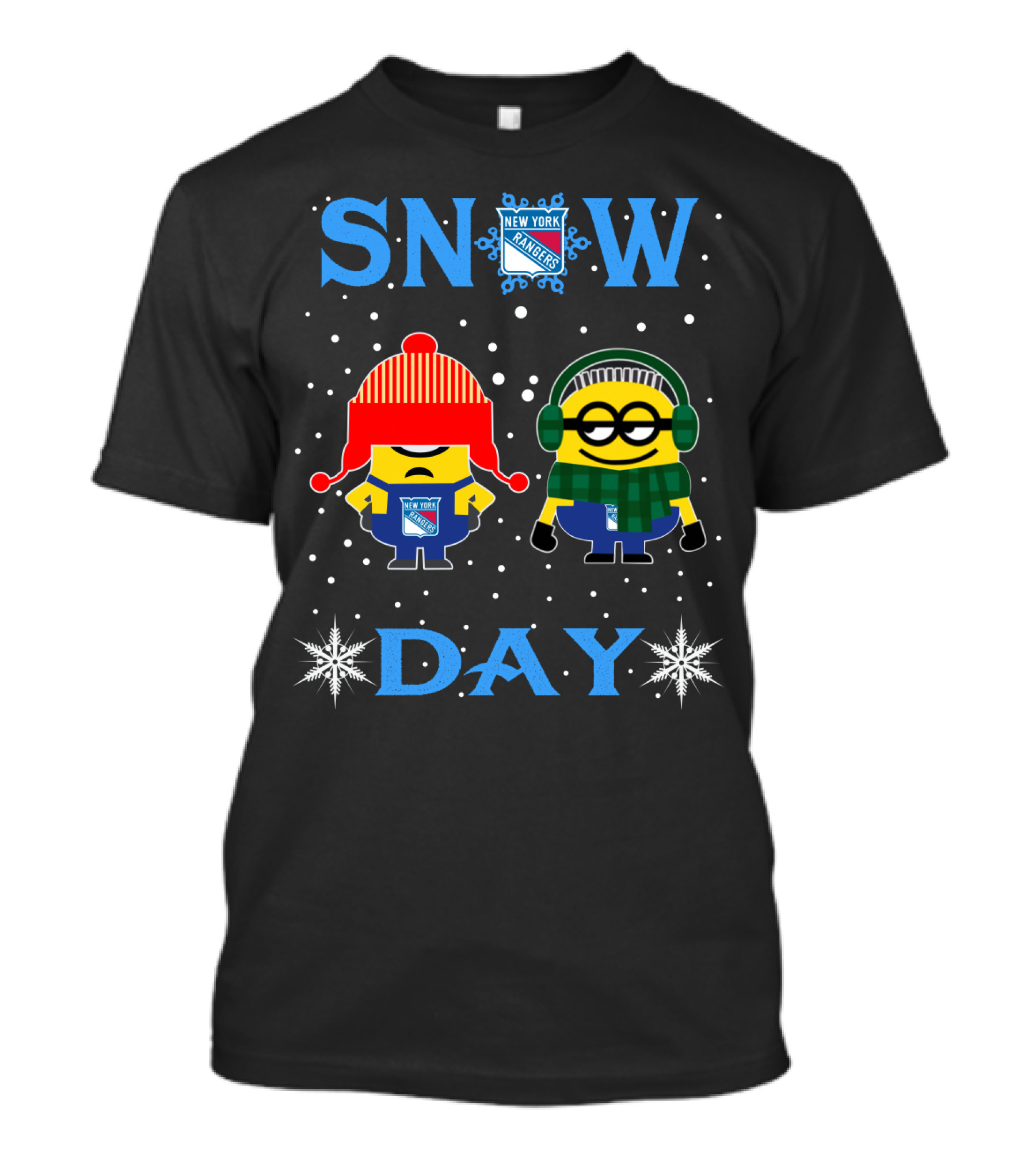 New York Rangers Snow Day Minion Fans Winter Fun T-Shirt
