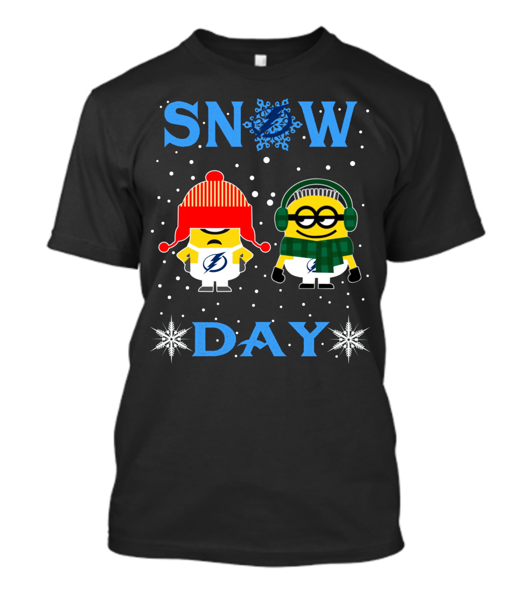 Snow Day Tampa Bay Lightning Minion Winter Fun T-Shirt