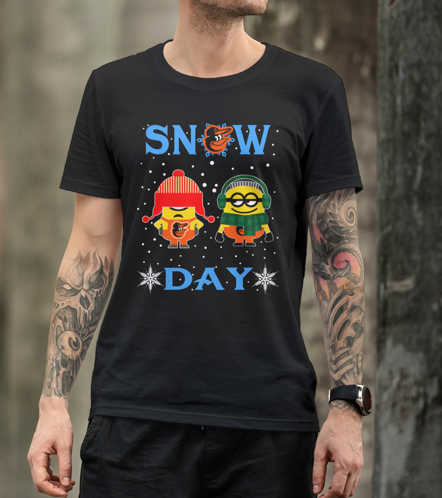Snow Day Baltimore Orioles Minions T-Shirt