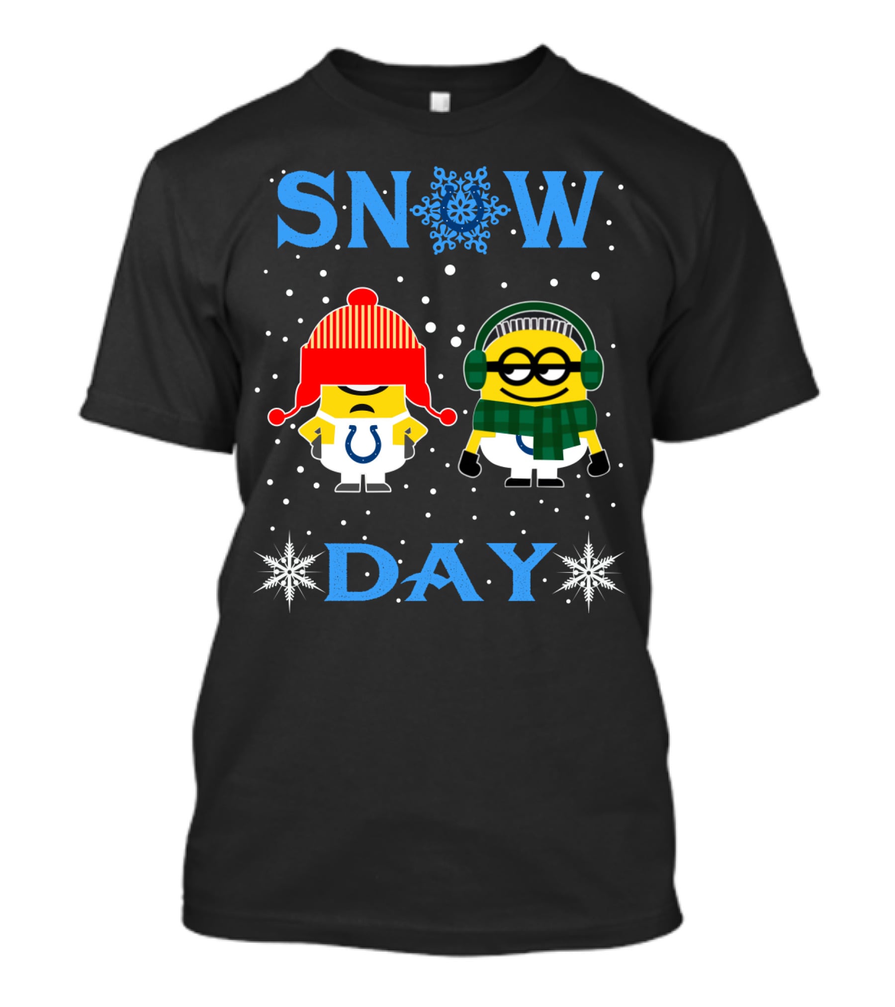 Indianapolis Colts Snow Day Minions Winter Scene T-Shirt