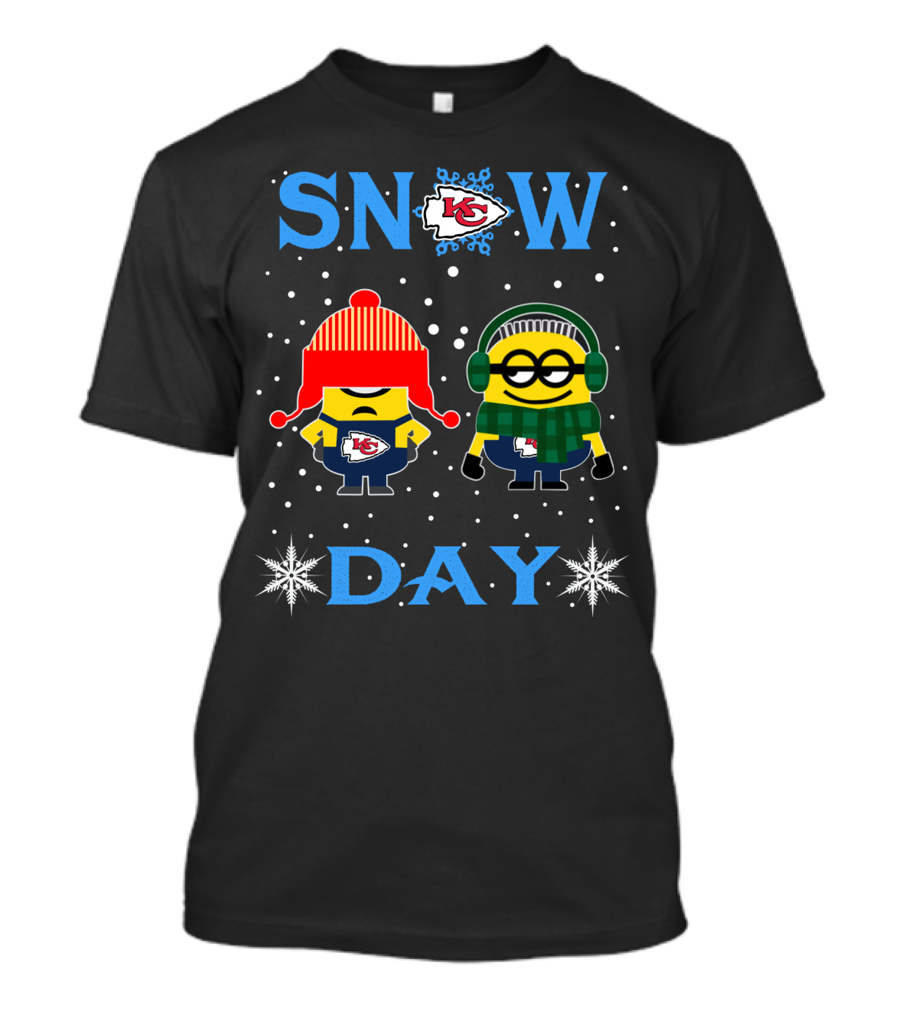Kansas City Chiefs Snow Day Minions Winter Fun T-Shirt